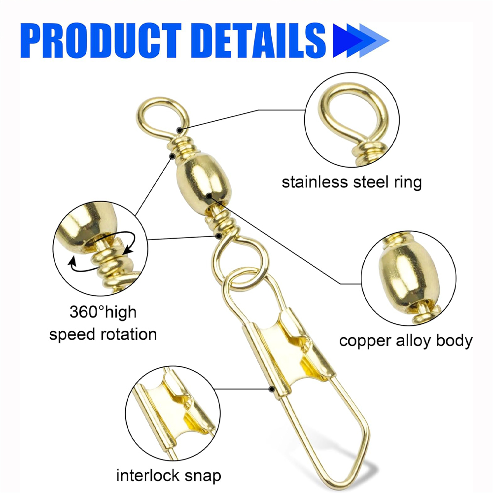 50Pcs Gold Fishing Barrel Swiv - đánh giá và giá Fishing Equipment Cheap