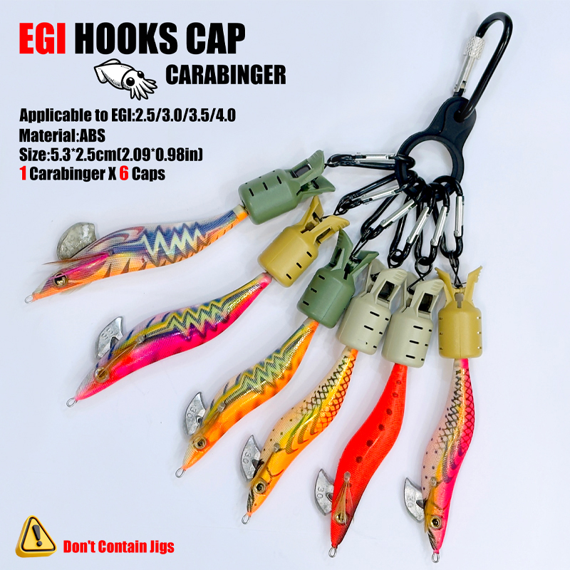 Squid Jig Hook Caps and Carabi - đánh giá và giá Fishing Equipment Carp